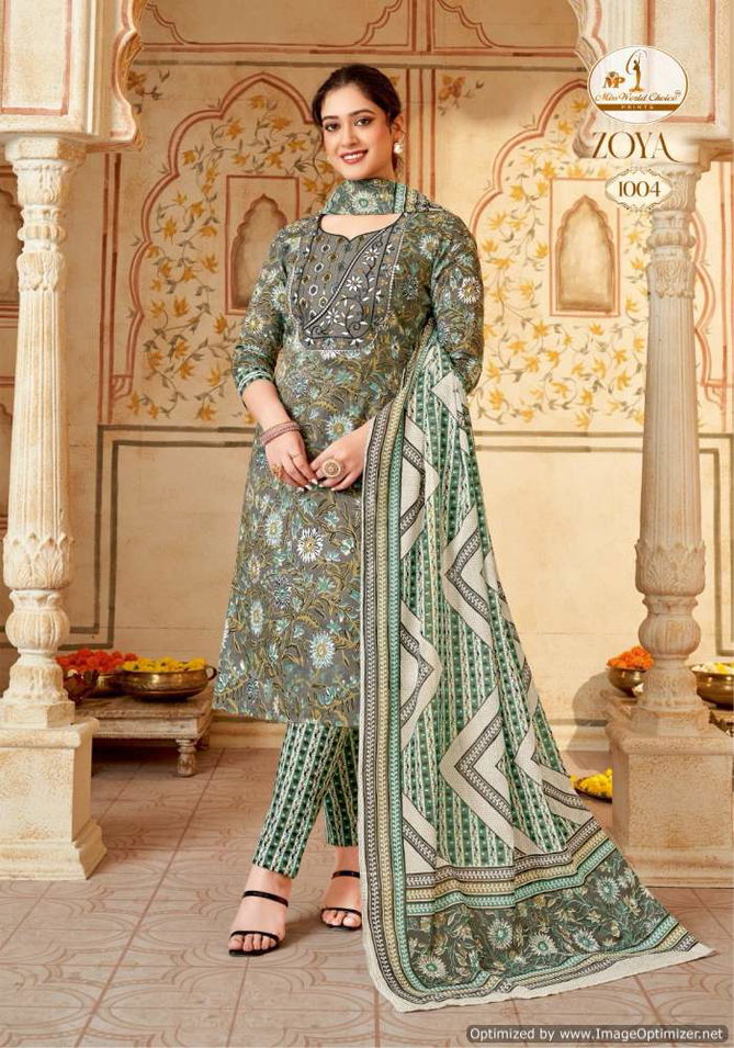 Zoya Vol 1 By Miss World Slub Printed Dress Material Wholesale Shop In Surat